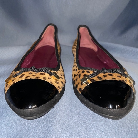 Coach Cheetah Print Genuine Haircalf & Cap Toe Ballet Flat KUDOS Women Sz 8.5 - Picture 3 of 9